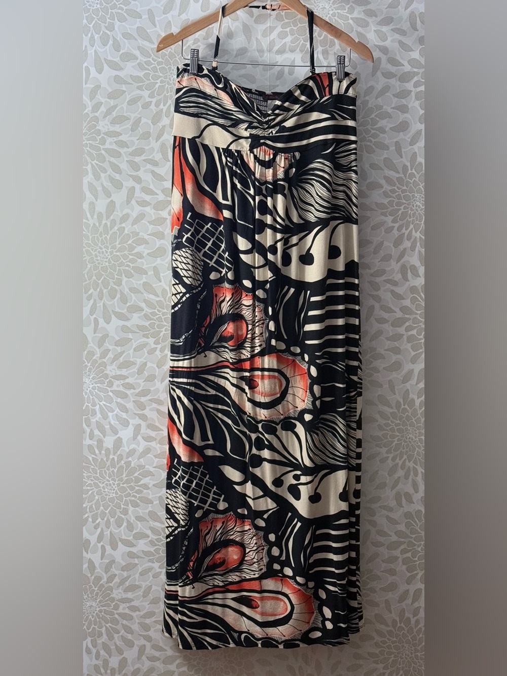 Vintage Y2K Mark Women’s L Butterfly Print Halter Sleeveless Tank Maxi Dress